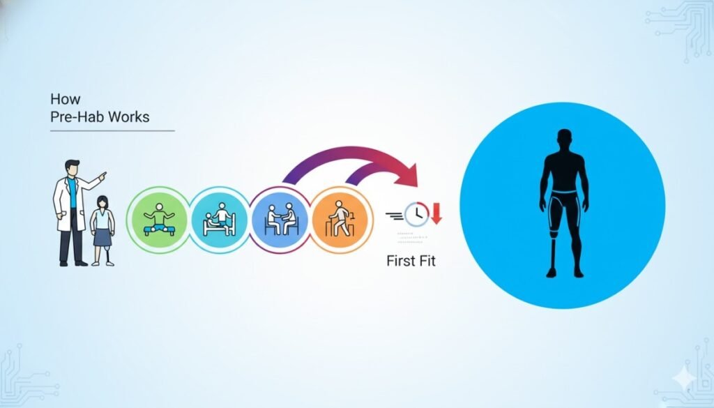Pre-hab usually begins soon after surgery